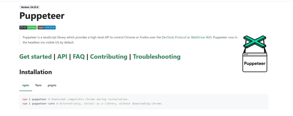 Puppeteer библиотека JavaScript