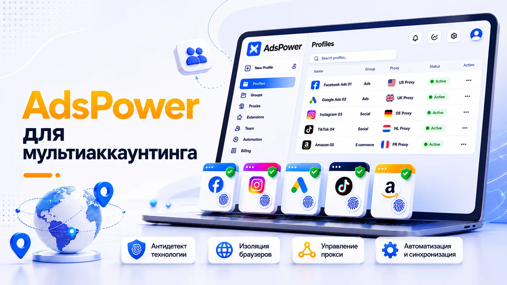 AdsPower — многофункциональный антидетект-браузер для безопасного мультиаккаунтинга и автоматизации