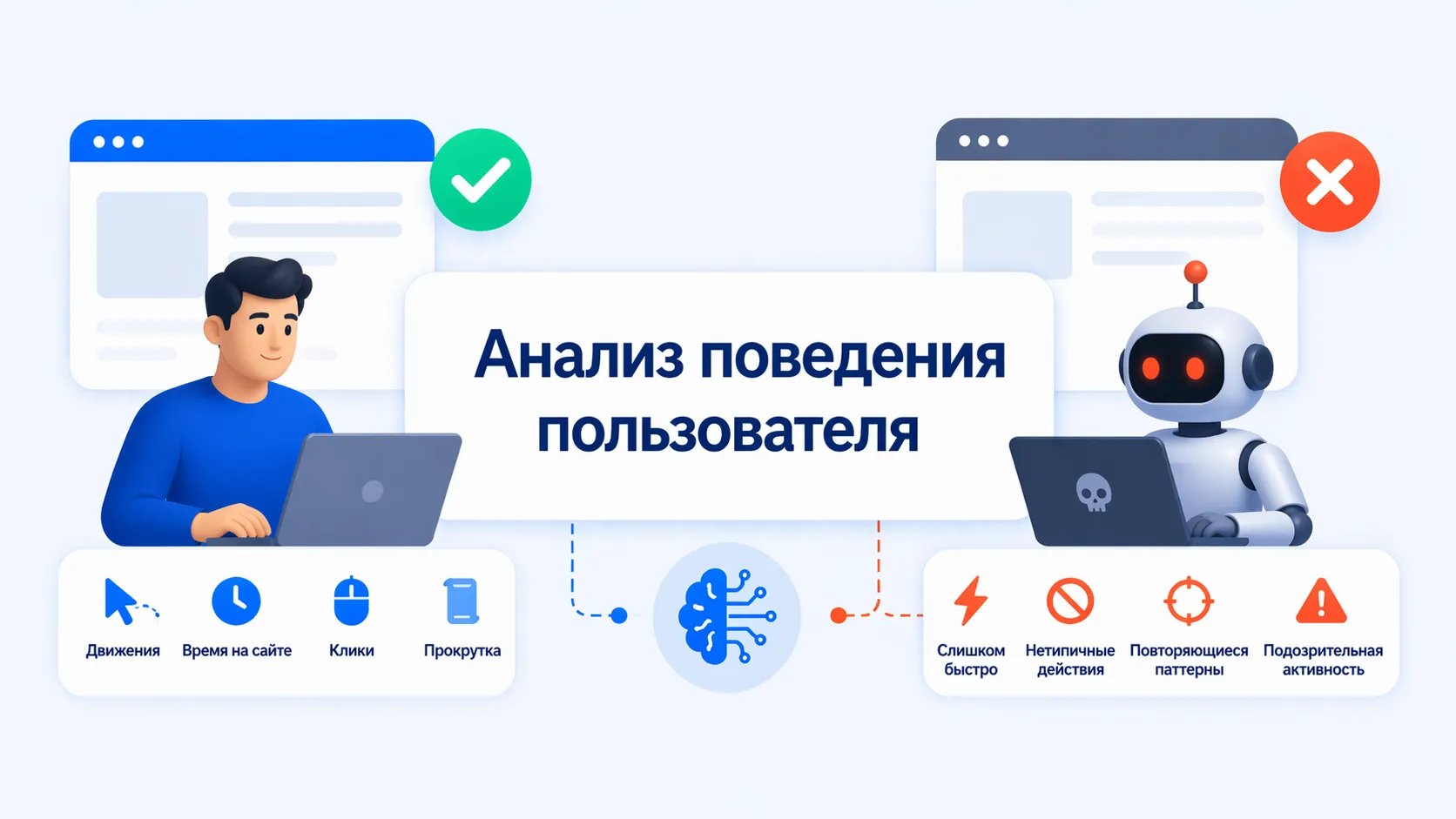 Как сайты отличают живого пользователя от бота