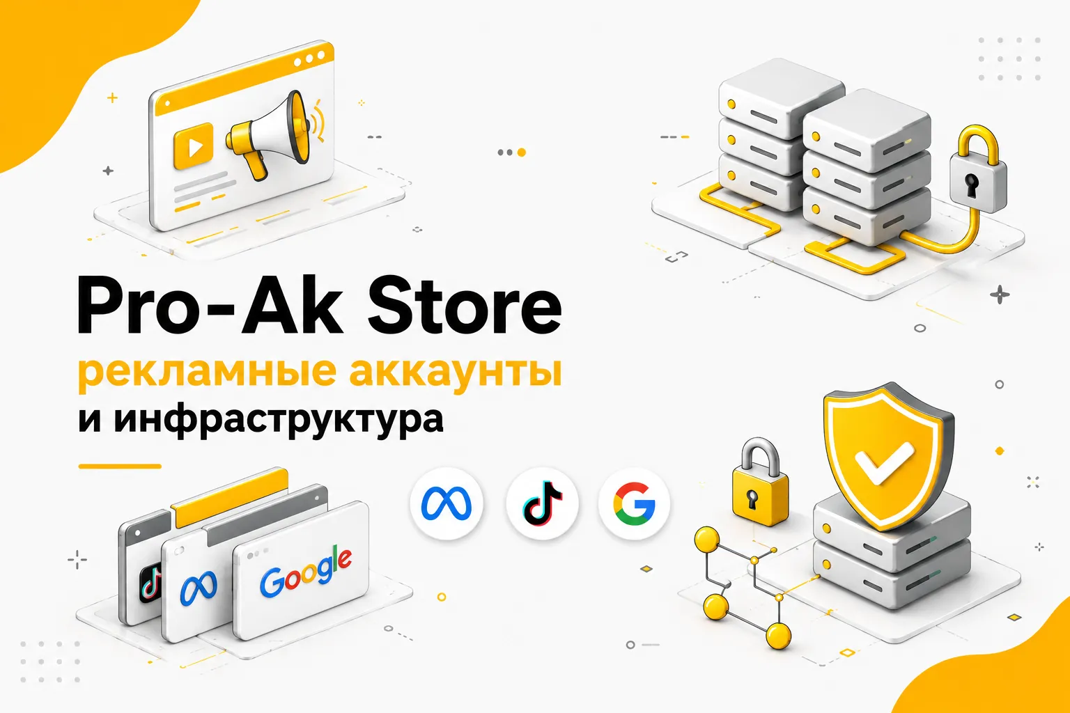 Pro-Ak Store — рекламные аккаунты и рабочая инфраструктура для Meta*, TikTok и Google