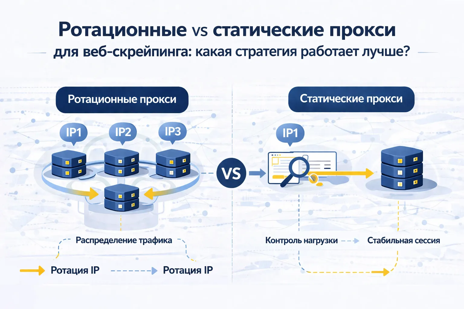 Ротационные и статические прокси для веб-скрейпинга