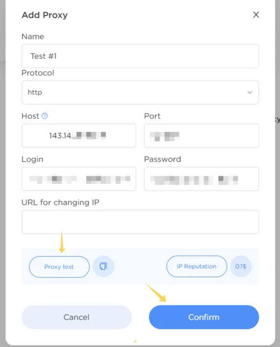 Adding and testing a proxy in 0Detect