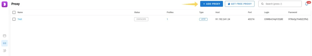 Adding a proxy in Dolphin Anty