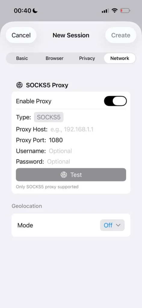 Настройка SOCKS5-прокси в мобильном приложении ExitAnty