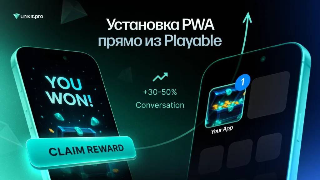 Баннер установки PWA напрямую из playable-рекламы с ростом конверсии и mobile app onboarding