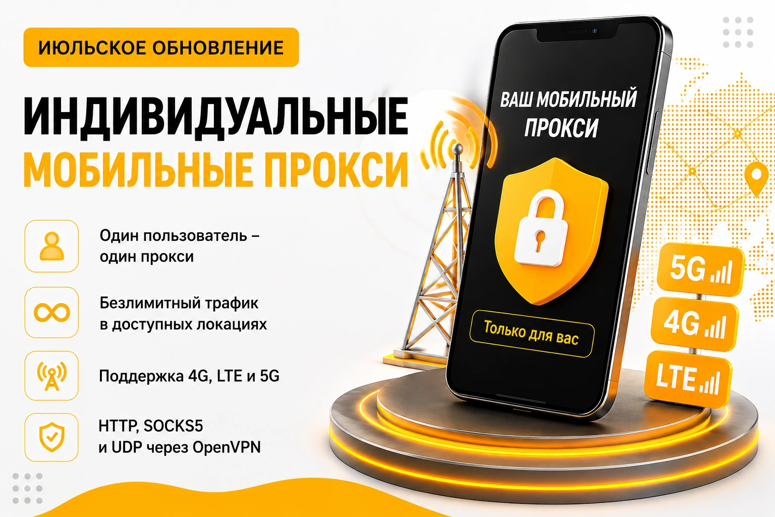 Индивидуальные мобильные прокси: новое июльское обновление 