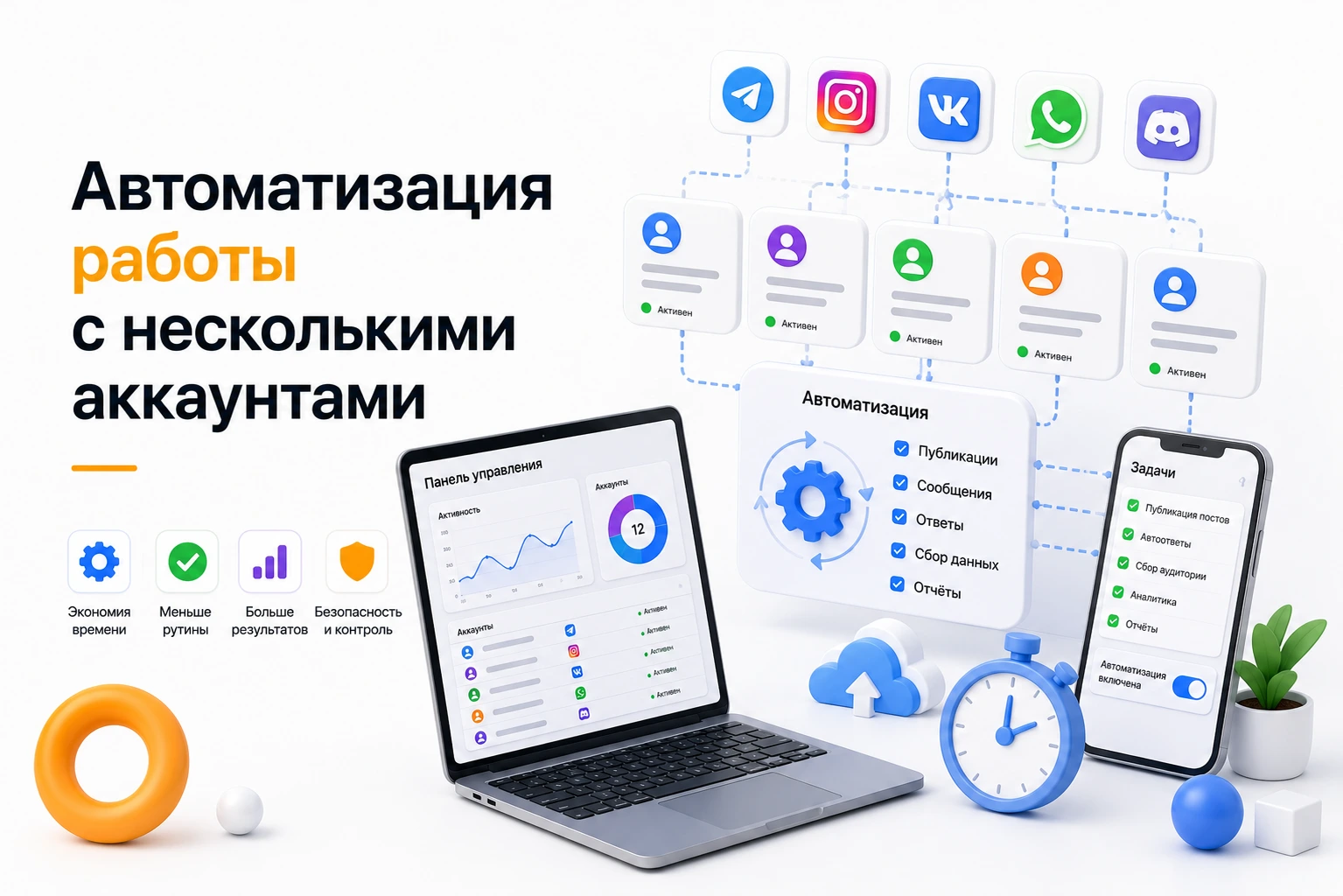 Автоматизация аккаунтов и мультиаккаунтинг: как работать с несколькими аккаунтами в соцсетях и мессенджерах