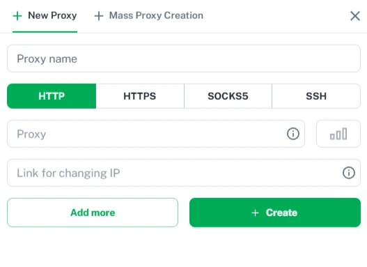 Configuring a new proxy in Vision anti-detect browser